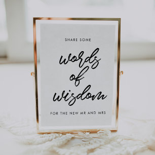 Modern typography Words of wisdom wedding sign
