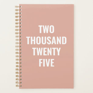 Modern typography year dusty pink custom text planner