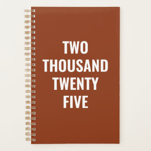 Modern typography year terracotta custom text planner