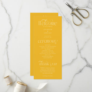 Modern Typography Yellow Wedding Program