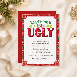 Modern Ugly Christmas Sweater Party Invitation
