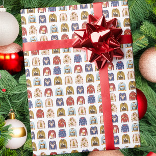 Modern Ugly Christmas Sweater Pattern Holiday Wrapping Paper