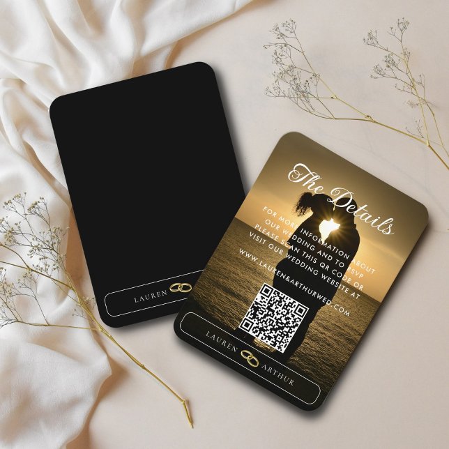 Modern Ultra Chic Minimal Photo Wedding Details Enclosure Card (Creator Uploaded)