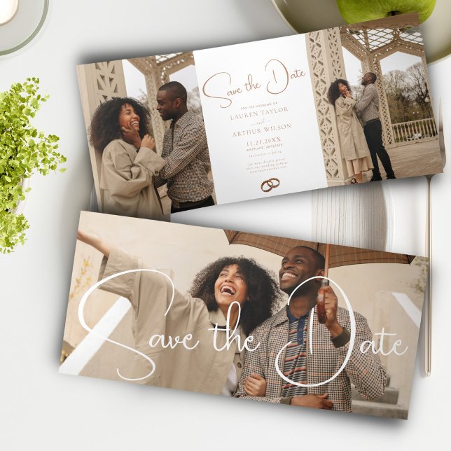 Modern Ultra Chic Minimal Save The Date Photo Card (Creator Uploaded)