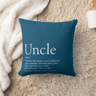 Modern Uncle Funcle Definition Blue Fun Cushion