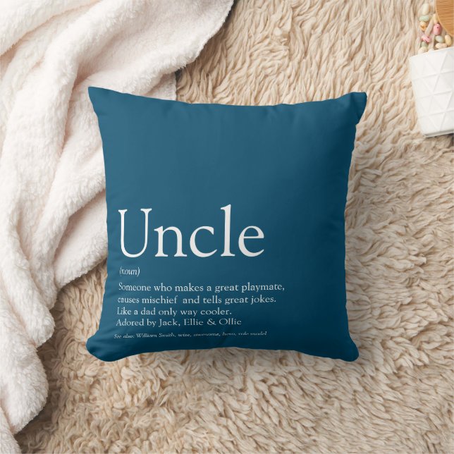 Modern Uncle Funcle Definition Blue Fun Cushion (Blanket)