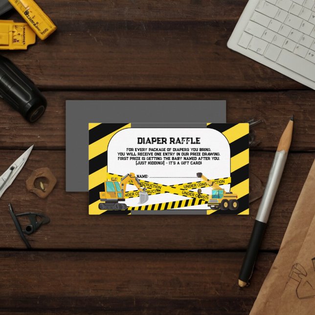 Modern Under Construction Baby Shower Enclosure Card (Creator Uploaded)