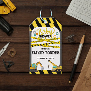Modern Under Construction Baby Shower Gift Tags