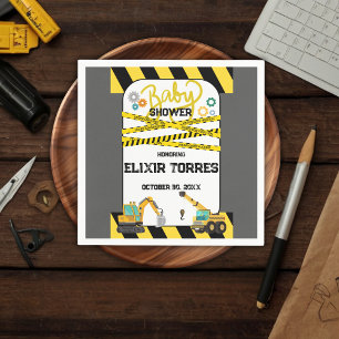 Modern Under Construction Baby Shower Napkin