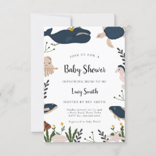 Modern Under The Sea Baby Shower Invitation 
