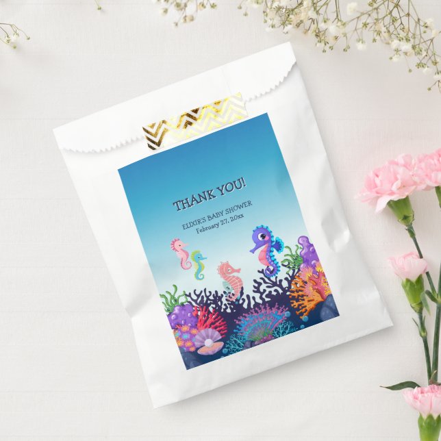 Modern Under the Sea Seahorse Baby Shower Favour Bag (Sealed)