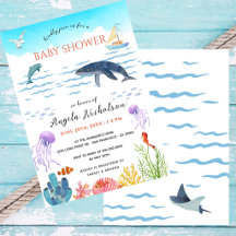 Modern Under the Sea Watercolor Baby Shower