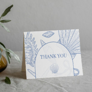Modern Under The Sea You Soon Blue Boy Baby Shower Thank You Card