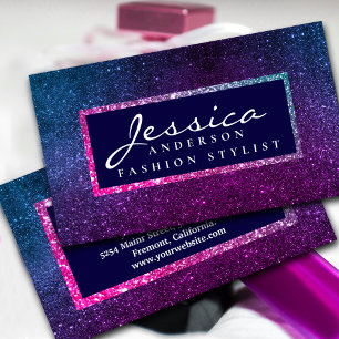 Modern Unicorn Glitter stylish business card