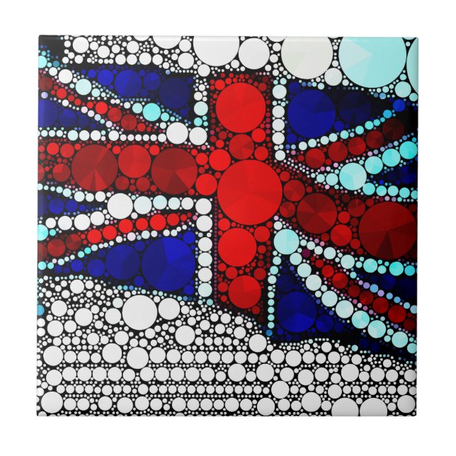 Modern Union Jack British Flag  Ceramic Tile (Front)