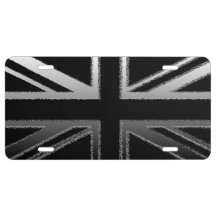 Modern Union Jack Flag License Plate