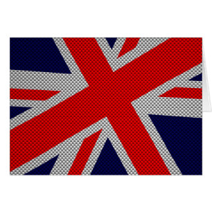 Modern Union Jack on Carbon Fibre Style Print