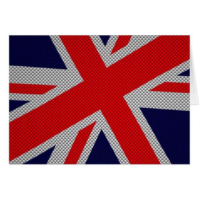 Modern Union Jack on Carbon Fibre Style Print (Front Horizontal)
