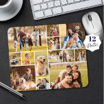 Modern Unique 12 Photo Collage Mouse Pad<br><div class="desc">Create a photo collage mouse pad utilising this easy-to-upload photo collage template featuring 12 pictures in various shapes and sizes, both horizontal and vertical to accommodate a wide variety of photo subjects. Add text as an overlay to personalise with a name or other custom text by clicking EDIT in the...</div>