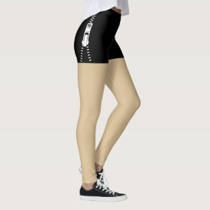 Modern unique black fake shorts with zippers leggings