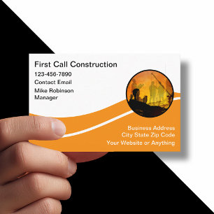 Modern Unique Construction Service Business Card