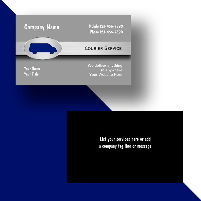 Modern Unique Courier Business Cards (Creator Uploaded)