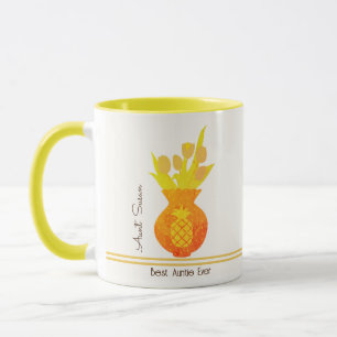 Modern Unique Cute Family Best Aunt Ever Auntie Mug