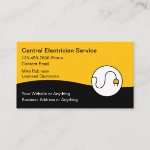 Modern Unique Electrician Business Cards