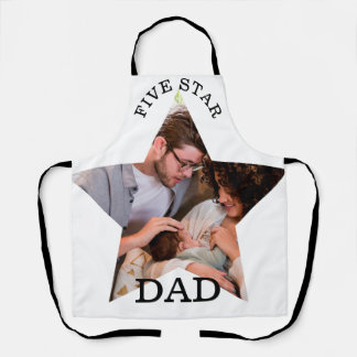 Modern Unique Fathers day Five star Dad 1 photo Apron