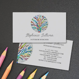 Modern Unique Interior Designer Business Card