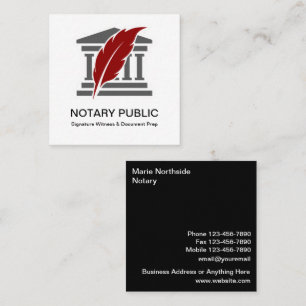 Modern Unique Notary Public  Square Business Card
