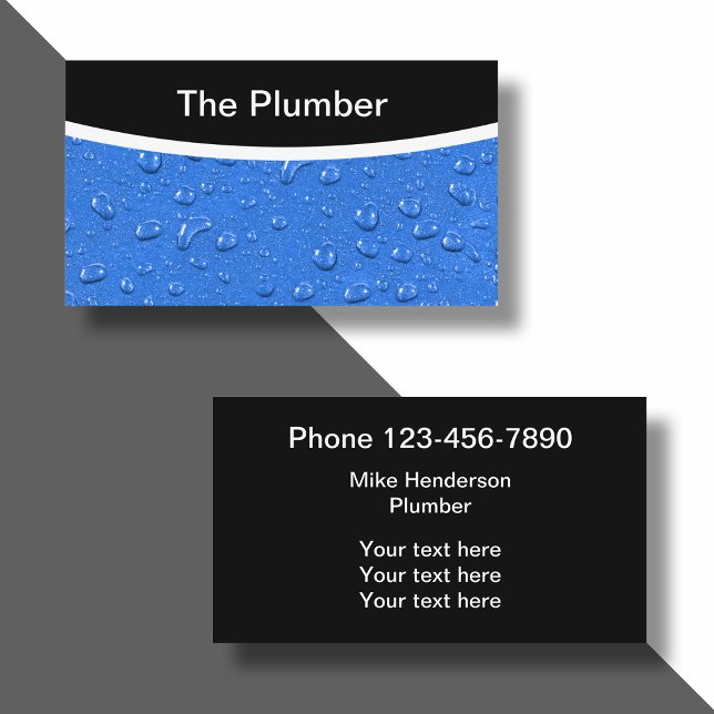 Modern Unique Plumber Business Card (Creator Uploaded)