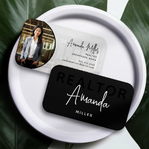 Modern Unique Realtor Broker Real Estate Agent Business Card