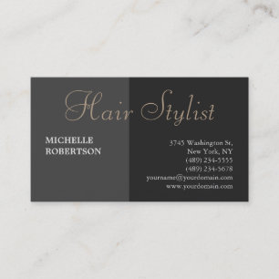 Modern Unique Red Grey Hair Stylist Business Card