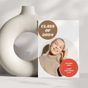 Modern Unique Retro Aesthetic Photo Graduation  Announcement