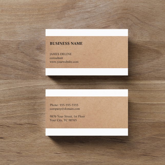Modern Unique Texture Brown Consultant Business Card (Creator Uploaded)