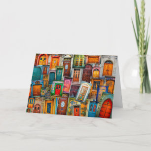 Modern Unique Vintage Door Art Photography Card