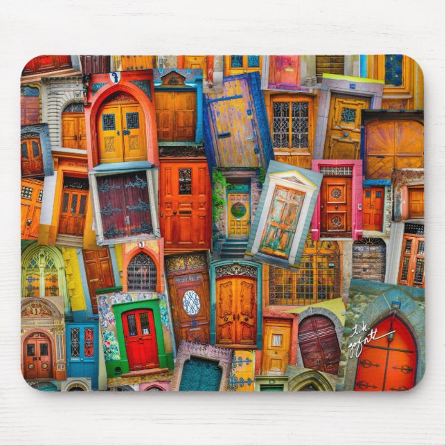 Modern Unique Vintage Door Art Photography Mouse Pad (Front)
