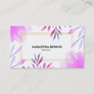 Modern Unique Watercolor Business Card