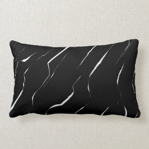 Modern Unique White Black Marble Pattern Lumbar Cushion