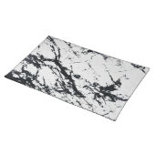 Modern Unique White Black Marble Stone Pattern Placemat (On Table)