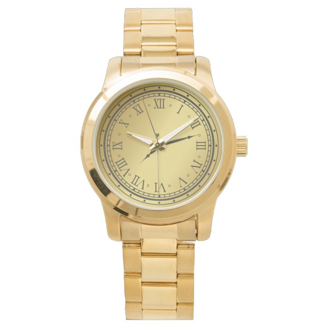 Modern Unisex   Oversize Gold Bracelet  Watch (Front)