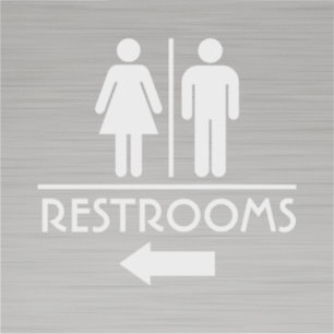 Modern Unisex Restroom Sign for Business Door