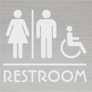 Modern Unisex Restroom Sign for Business Door