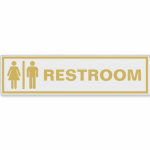 Modern Unisex Restroom Sign for Business Door