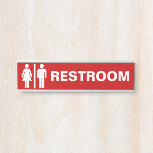 Modern Unisex Restroom Sign for Business Door