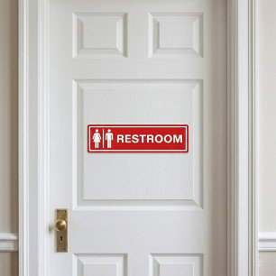 Modern Unisex Restroom Sign for Business Door Bumper Sticker