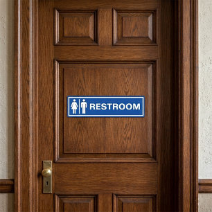 Modern Unisex Restroom Sign for Business Door Bumper Sticker