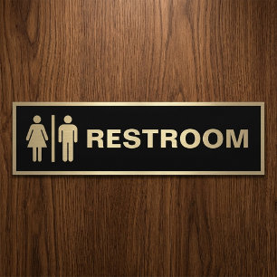 Modern Unisex Restroom Sign for Business Door Bumper Sticker