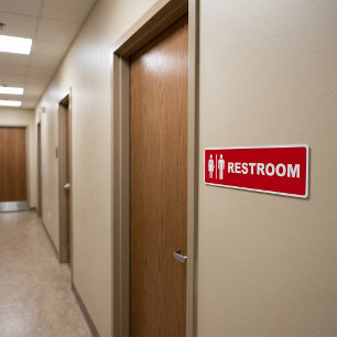 Modern Unisex Restroom Sign for Business Door Bumper Sticker